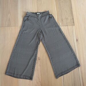 Max Studio Back And Ivory Daisy Print Pants Trousers Size Small NWT